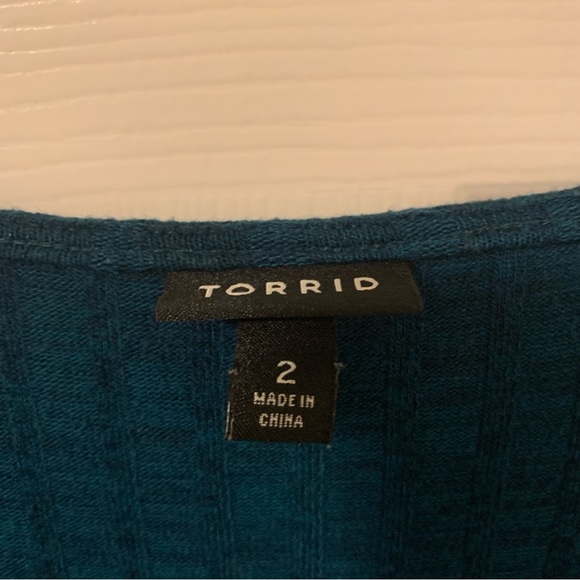 ❌SOLD❌ Torrid (Size 2) Teal Colored 3/4 Sleeves Dress - Picture 6 of 6